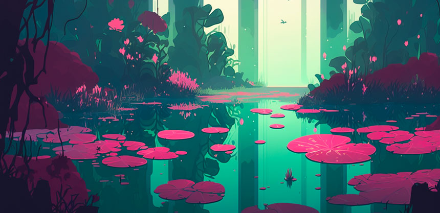 Deeamo_Water_lily_grove_background